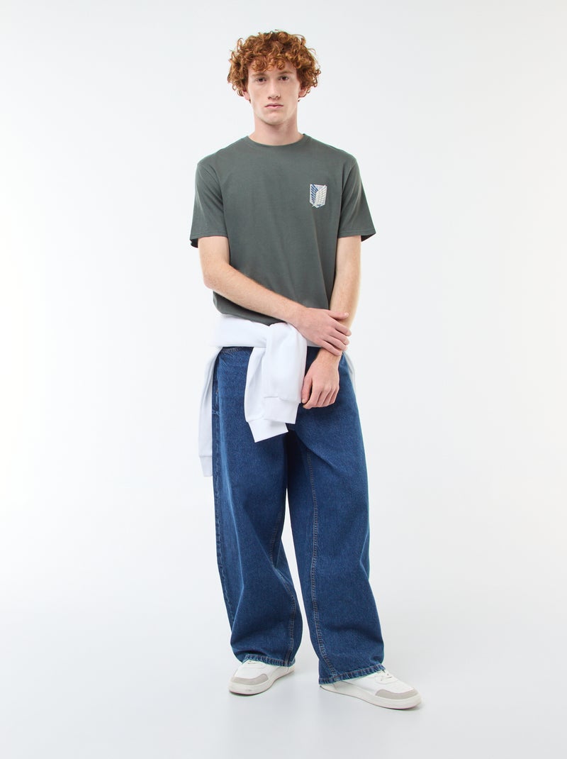 T-shirt 'Attaque des titans' en coton Vert - Kiabi