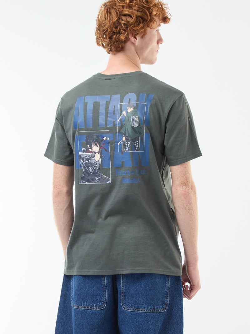 T-shirt 'Attaque des titans' en coton Vert - Kiabi