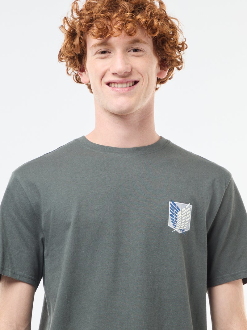 T-shirt 'Attaque des titans' en coton Vert - Kiabi