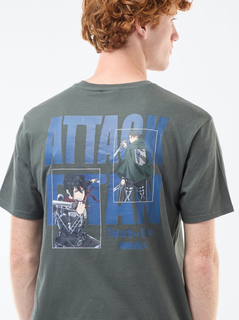 T-shirt 'Attaque des titans' en coton Vert - Kiabi