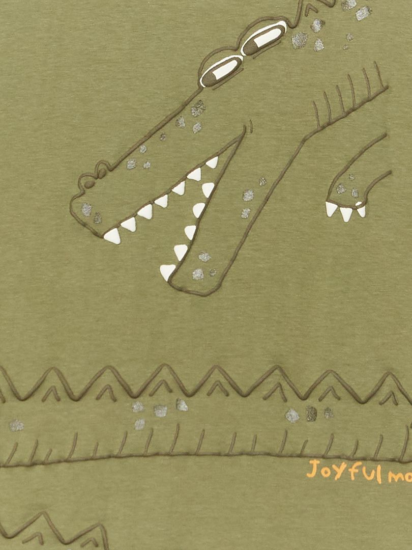 T-shirt avec animation 'crocodile' Kaki - Kiabi