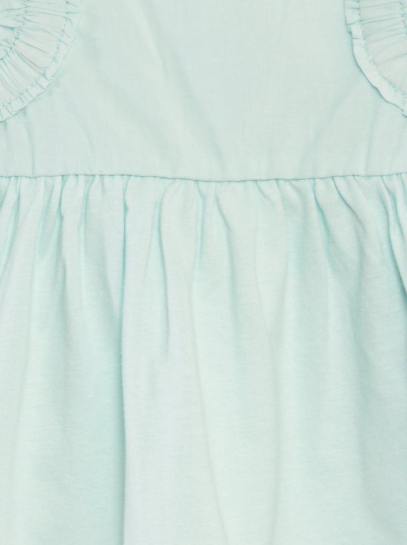 T-shirt avec bretelles volantées Vert - Kiabi