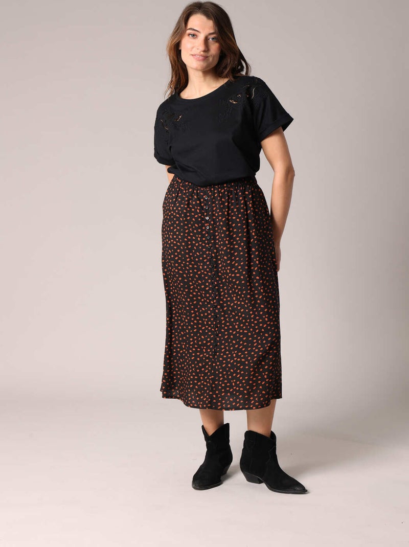 T-shirt avec broderie ajourée 'Deeluxe' Noir - Kiabi