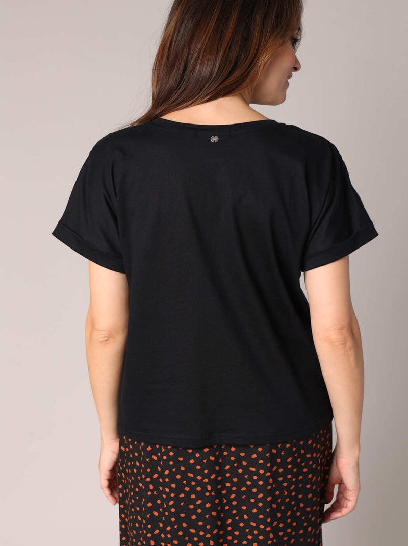 T-shirt avec broderie ajourée 'Deeluxe' Noir - Kiabi