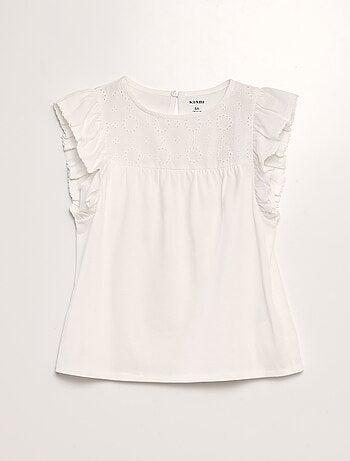 T-shirt avec broderie anglaise