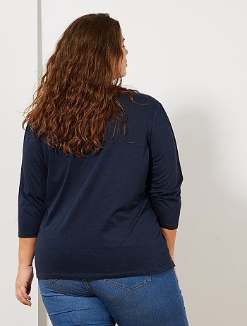 Grande taille femme - T-shirt avec broderie anglaise - Kiabi