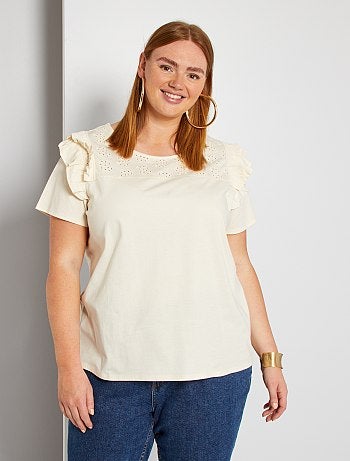 T-shirt avec broderie anglaise