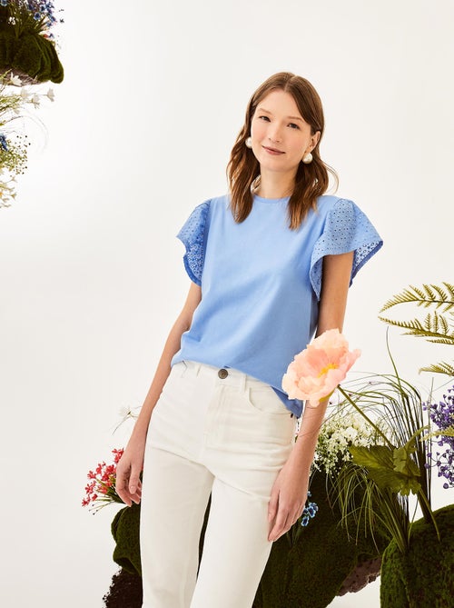 T-shirt avec broderie anglaise MO Fashion - Kiabi