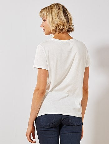 T-shirt avec broderie placée - Kiabi