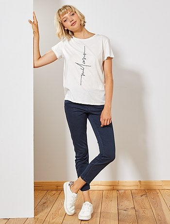 T-shirt avec broderie placée - Kiabi