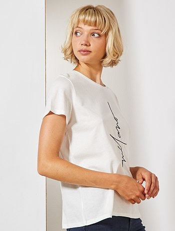 T-shirt avec broderie placée - Kiabi