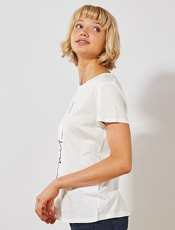 T-shirt avec broderie placée - Kiabi