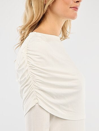 T-shirt avec col bateau drapé