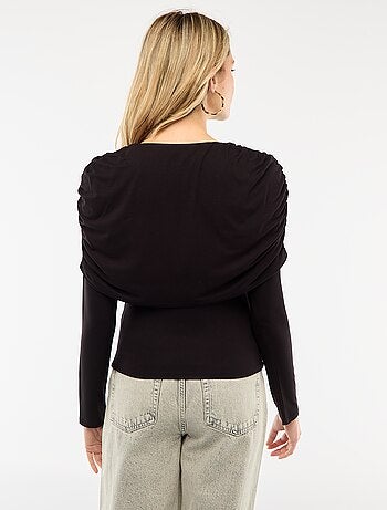 T-shirt avec col bateau drapé