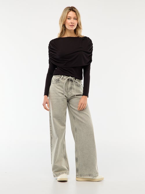 T-shirt avec col bateau drapé - Kiabi