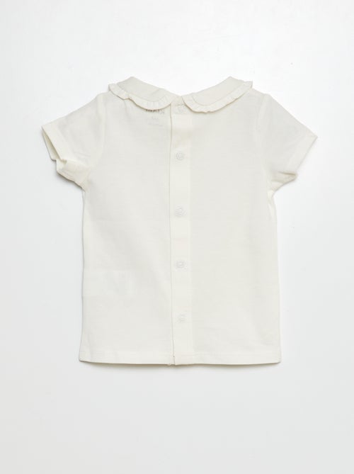 T-shirt avec col claudine - Kiabi