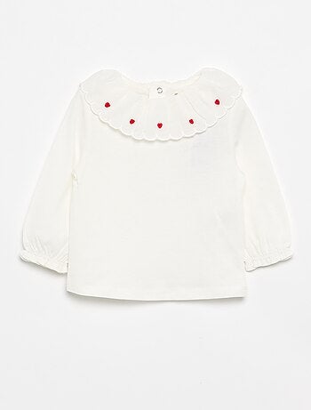 T-shirt avec col Claudine