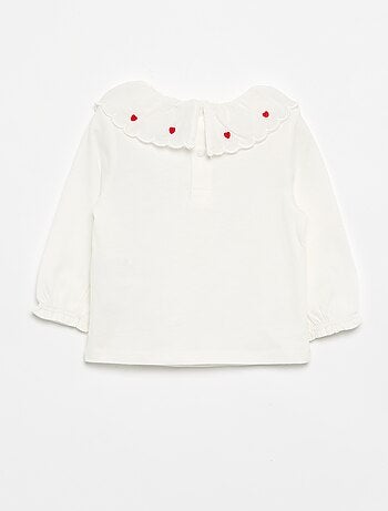 T-shirt avec col Claudine