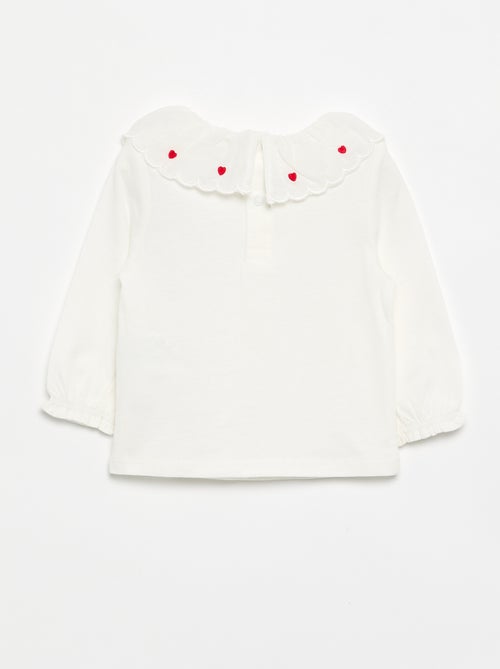 T-shirt avec col Claudine - Kiabi