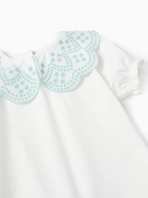 T-Shirt avec Col en Broderie Anglaise - Kiabi