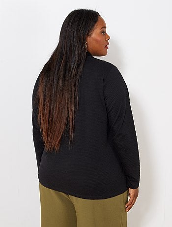 Grande taille femme - T-shirt avec col montant - Kiabi