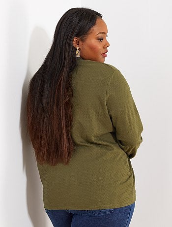 Grande taille femme - T-shirt avec col montant - Kiabi