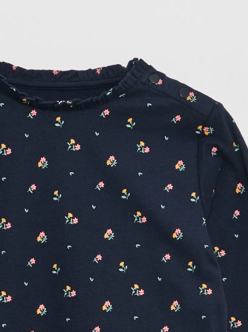 T-shirt avec col rond à froufrous - So Easy - Kiabi