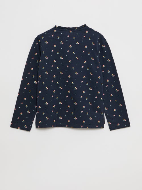 T-shirt avec col rond à froufrous - So Easy - Kiabi