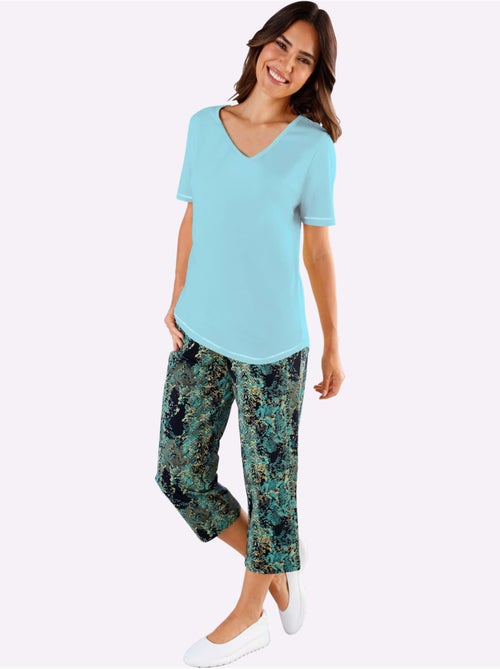 T-shirt avec col V et manches courtes à coutures décoratives - Taille standard - Moda Vilona - Kiabi T-shirt avec col V et manches courtes à coutures décoratives - Taille standard - Moda Vilona - Kiabi