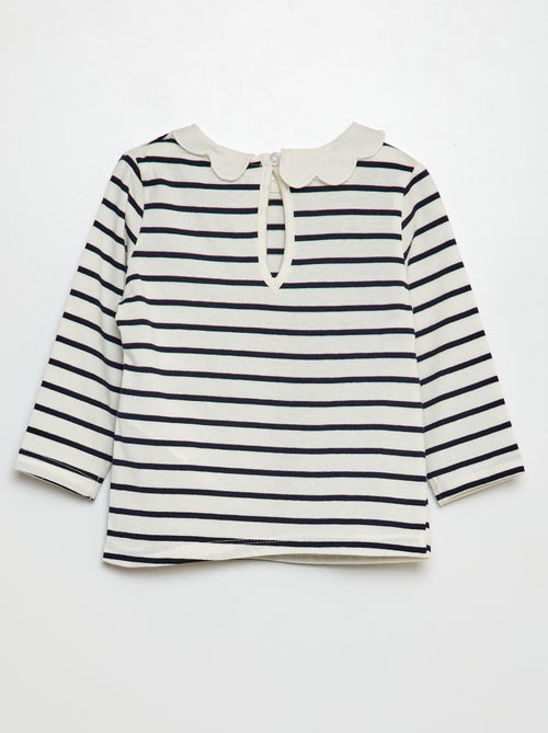 T-shirt avec collerette - Kiabi