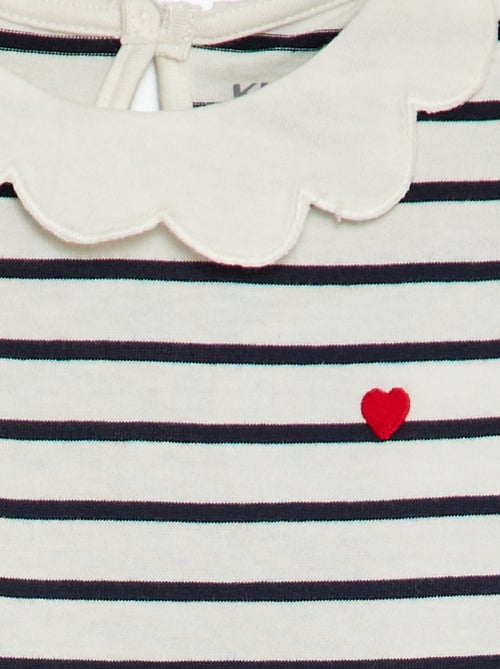 T-shirt avec collerette - Kiabi