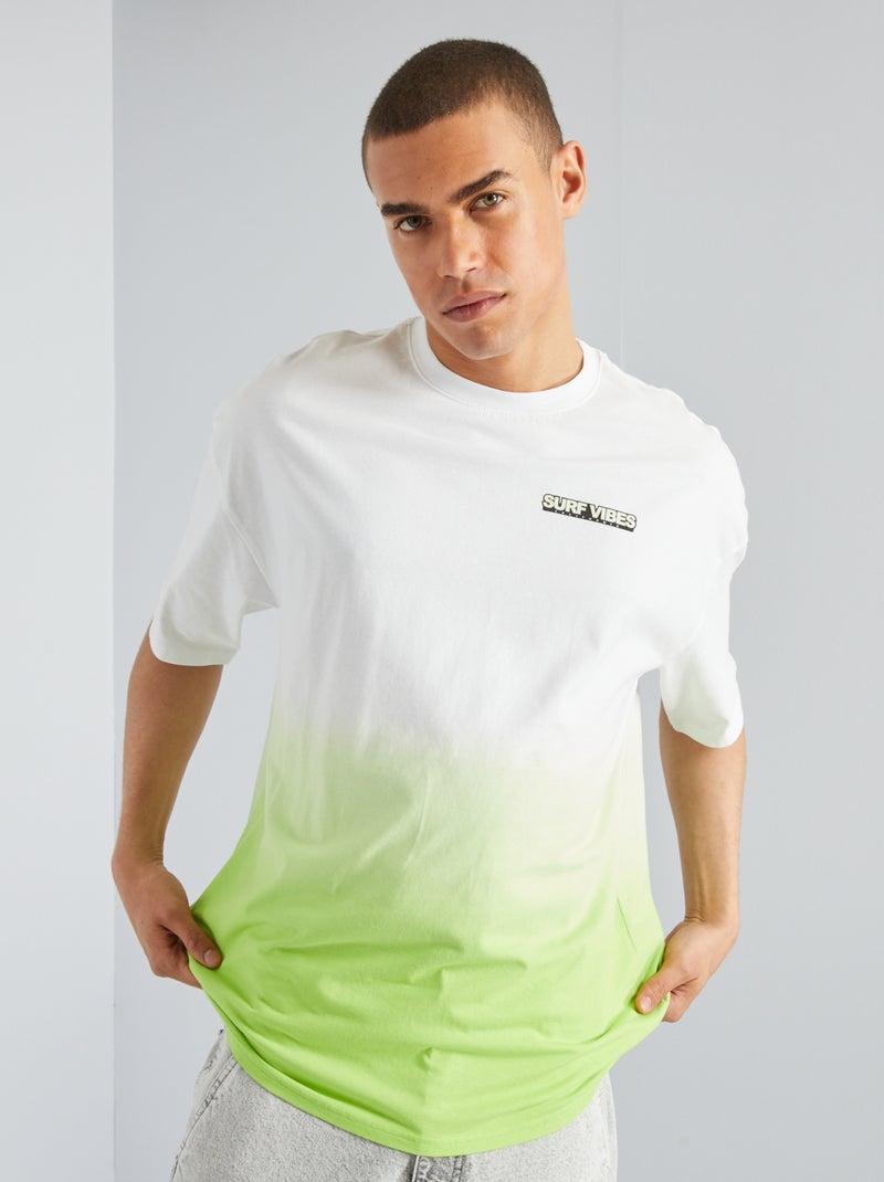 T-shirt avec couleur dégradée Vert - Kiabi