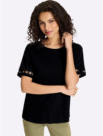 T-shirt Avec Décoration Crochetée - Taille Standard - Helline