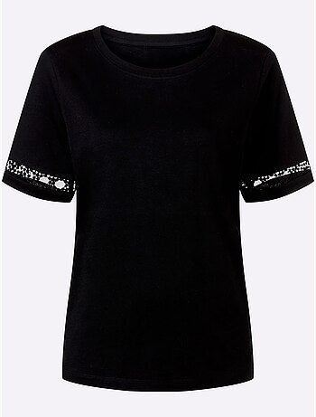 T-shirt Avec Décoration Crochetée - Taille Standard - Helline