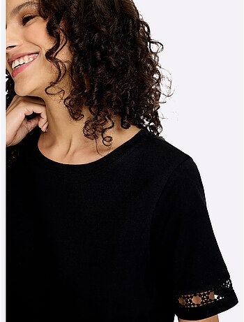 T-shirt Avec Décoration Crochetée - Taille Standard - Helline
