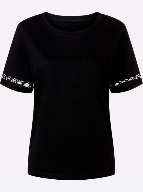 T-shirt Avec Décoration Crochetée - Taille Standard - helline - Kiabi