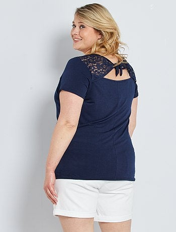 T-shirt avec détail dentelle