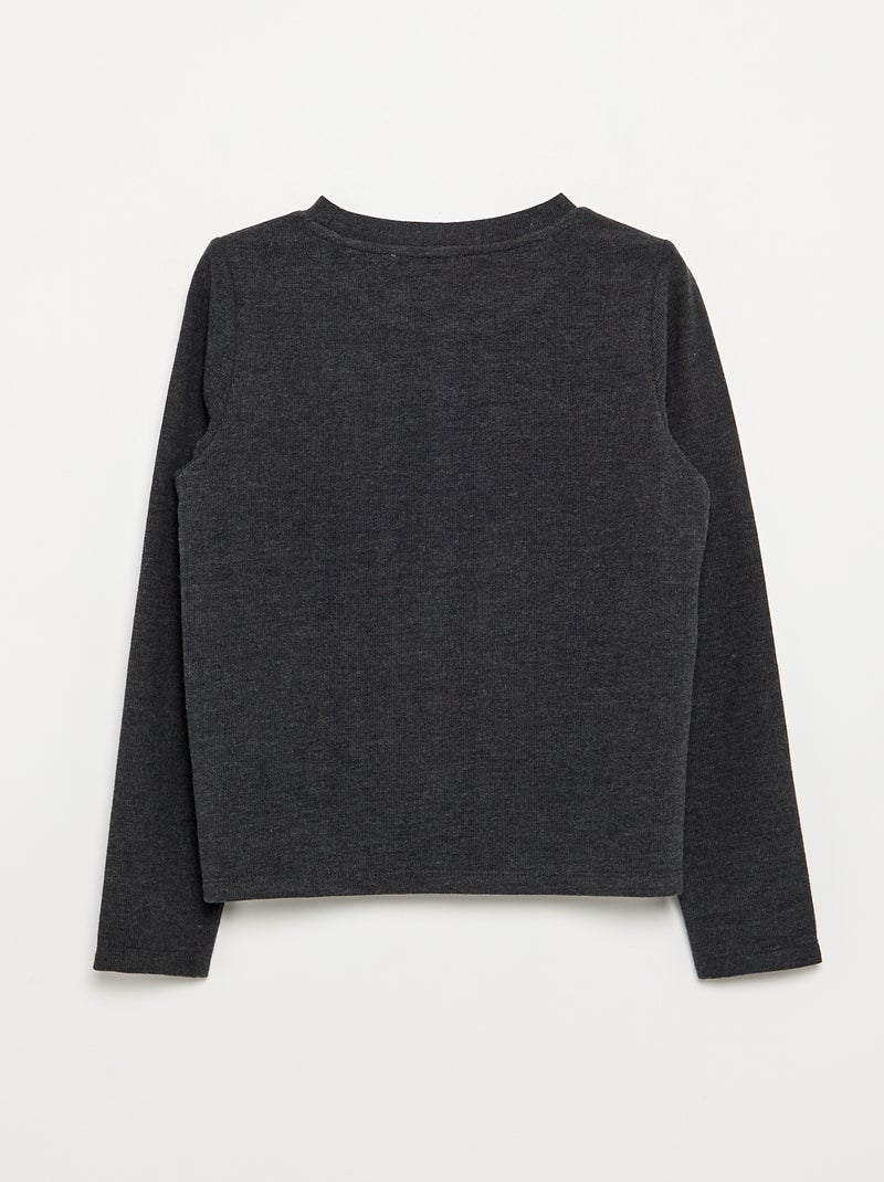 T-shirt avec détails en perles Gris foncé/anthracite - Kiabi