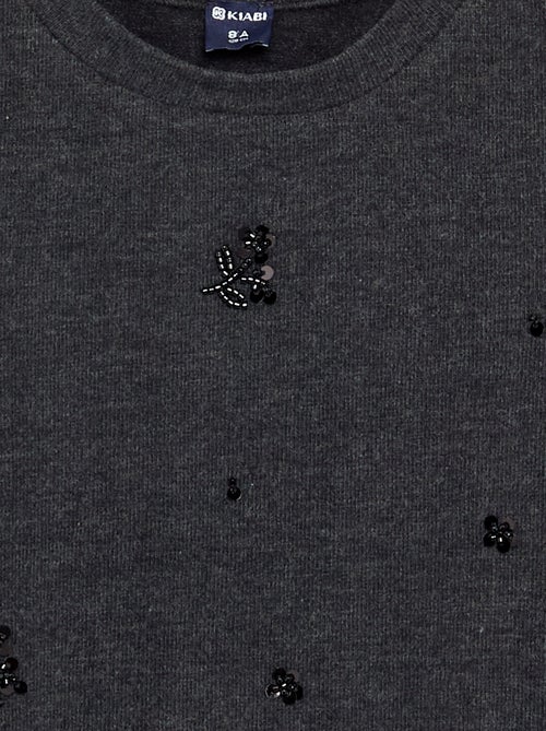 T-shirt avec détails en perles - Kiabi