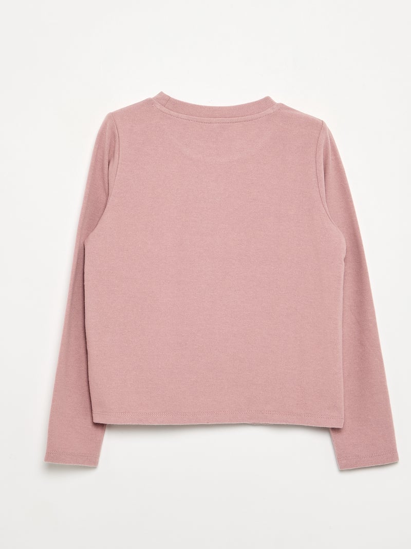 T-shirt avec détails en perles Rose - Kiabi