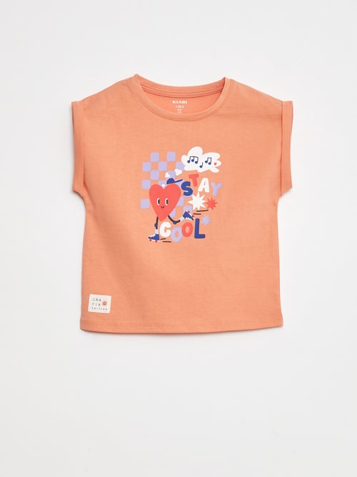 T-shirt avec emmanchures courtes à revers - Grafik Edition - Kiabi