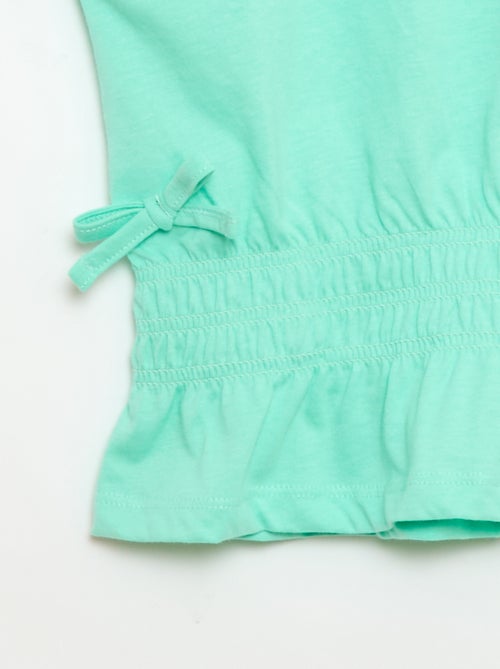 T-shirt avec empiècement smocks et nœuds à la taille - Kiabi