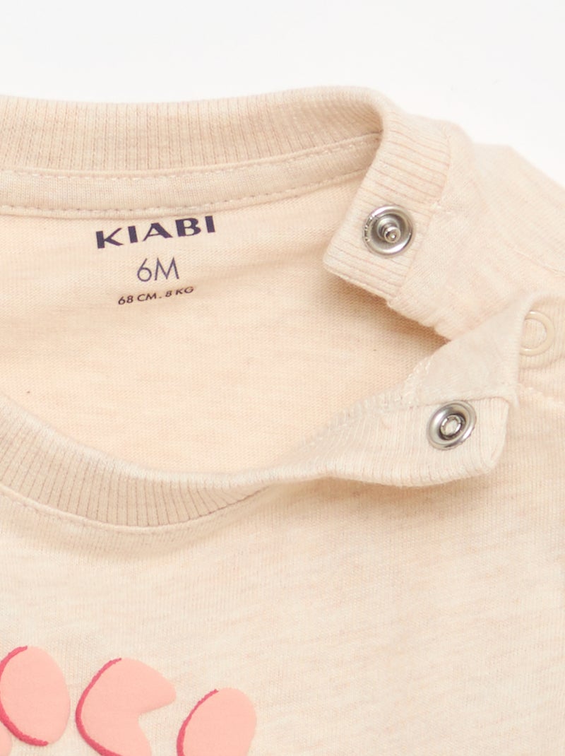 T-shirt avec imprimé animé Beige - Kiabi