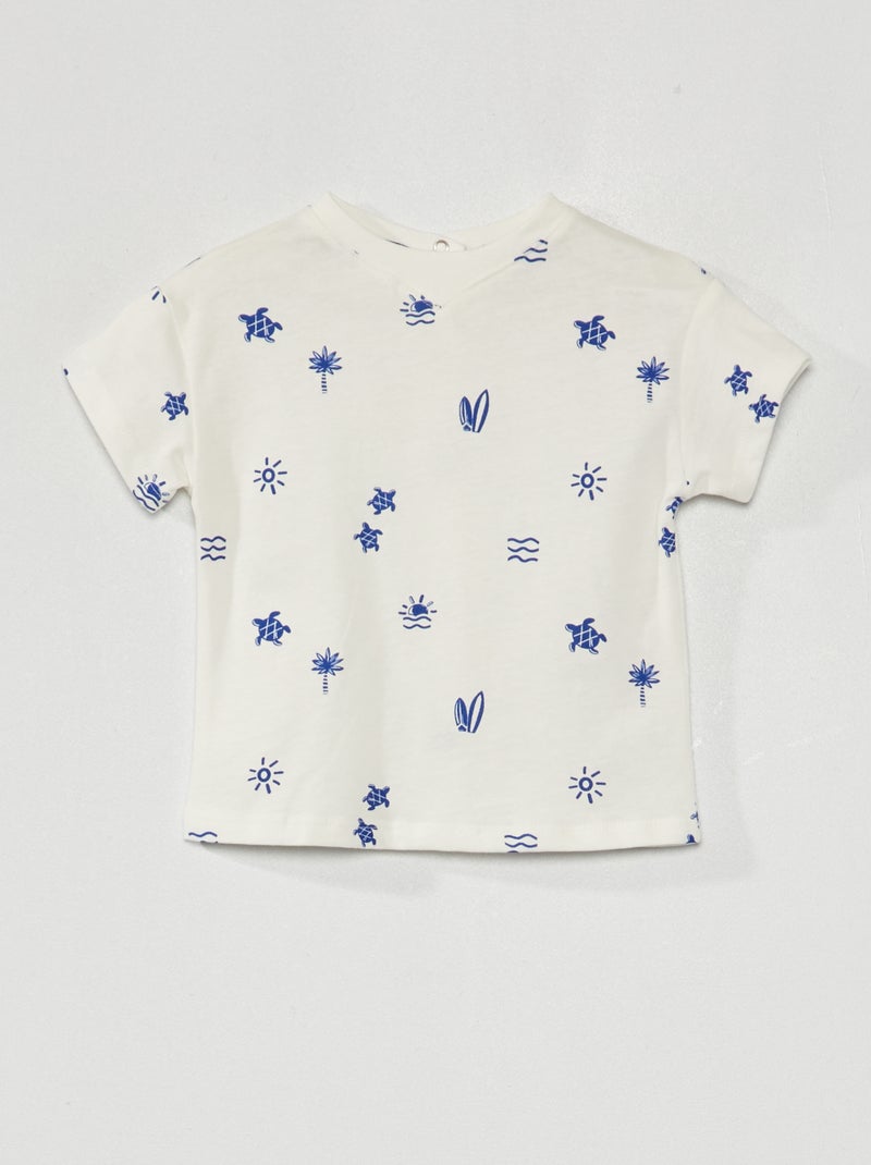 T-shirt avec imprimé Blanc - Kiabi