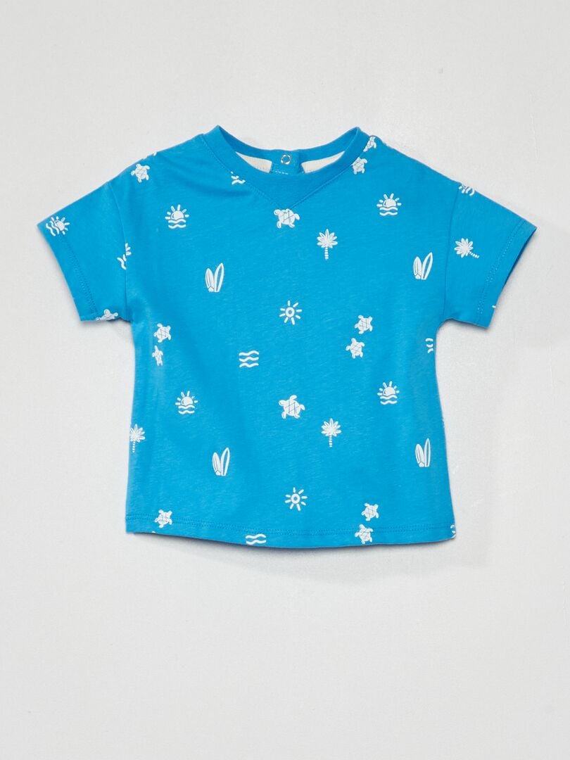 T-shirt avec imprimé Bleu - Kiabi
