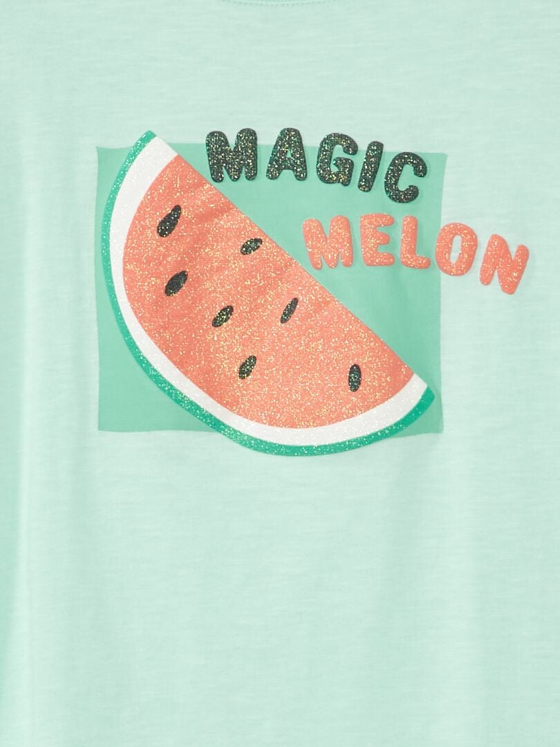 T-shirt avec imprimé Bleu - Kiabi
