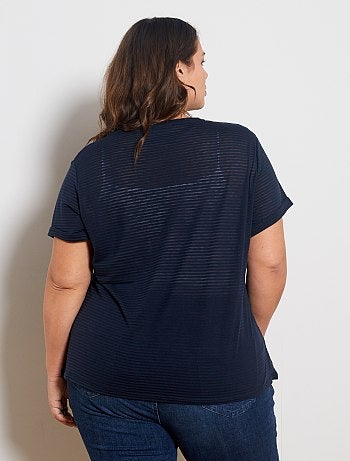 T-shirt avec imprimé en maille dévorée - Kiabi