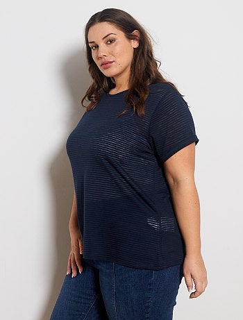 T-shirt avec imprimé en maille dévorée - Kiabi