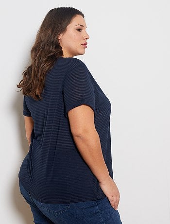 T-shirt avec imprimé en maille dévorée - Kiabi