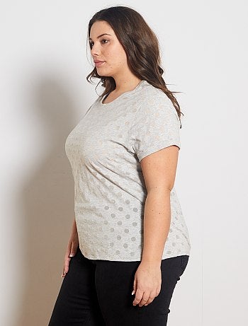 T-shirt avec imprimé en maille dévorée - Kiabi